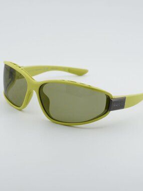 Gucci GG2011S 002 Sunglasses Acid Green Geometric Frame, Green Lenses